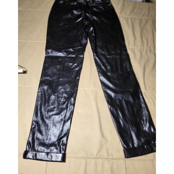 [BLANKNYC] Black Faux Leather Overalls Size 25 Vegan Leather “Other Worldly” NWT - Picture 8 of 9